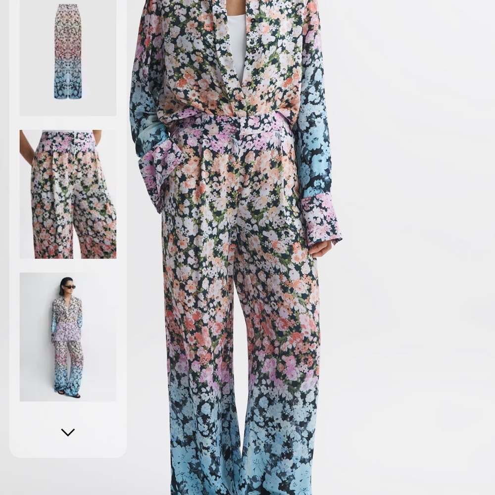 Reiss SERENA
FLORAL PRINT WIDE LEG TROUSERS IN MULTI